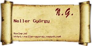 Neller György névjegykártya