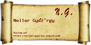 Neller György névjegykártya